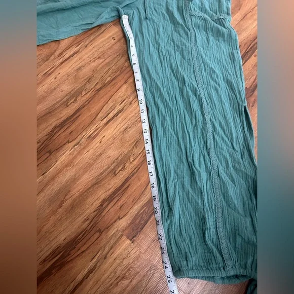 Bohemian Gauze Flowy Harem Cotton Tie Bottom Pants Womens S - Picture 10 of 11